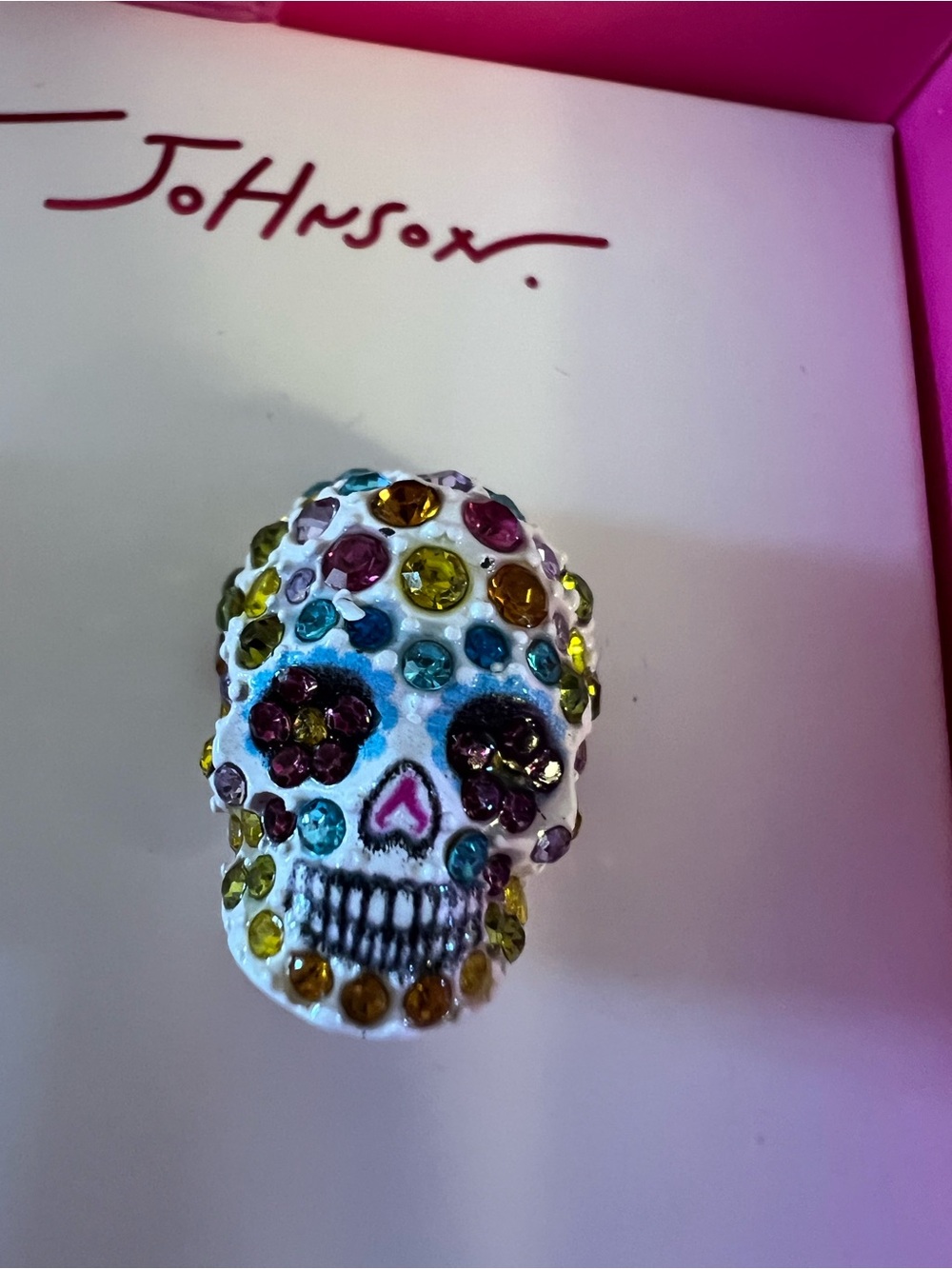 Betsey Johnson Multicolor Crystal Sugar Skull Stud Earrings - Picture 10 of 16